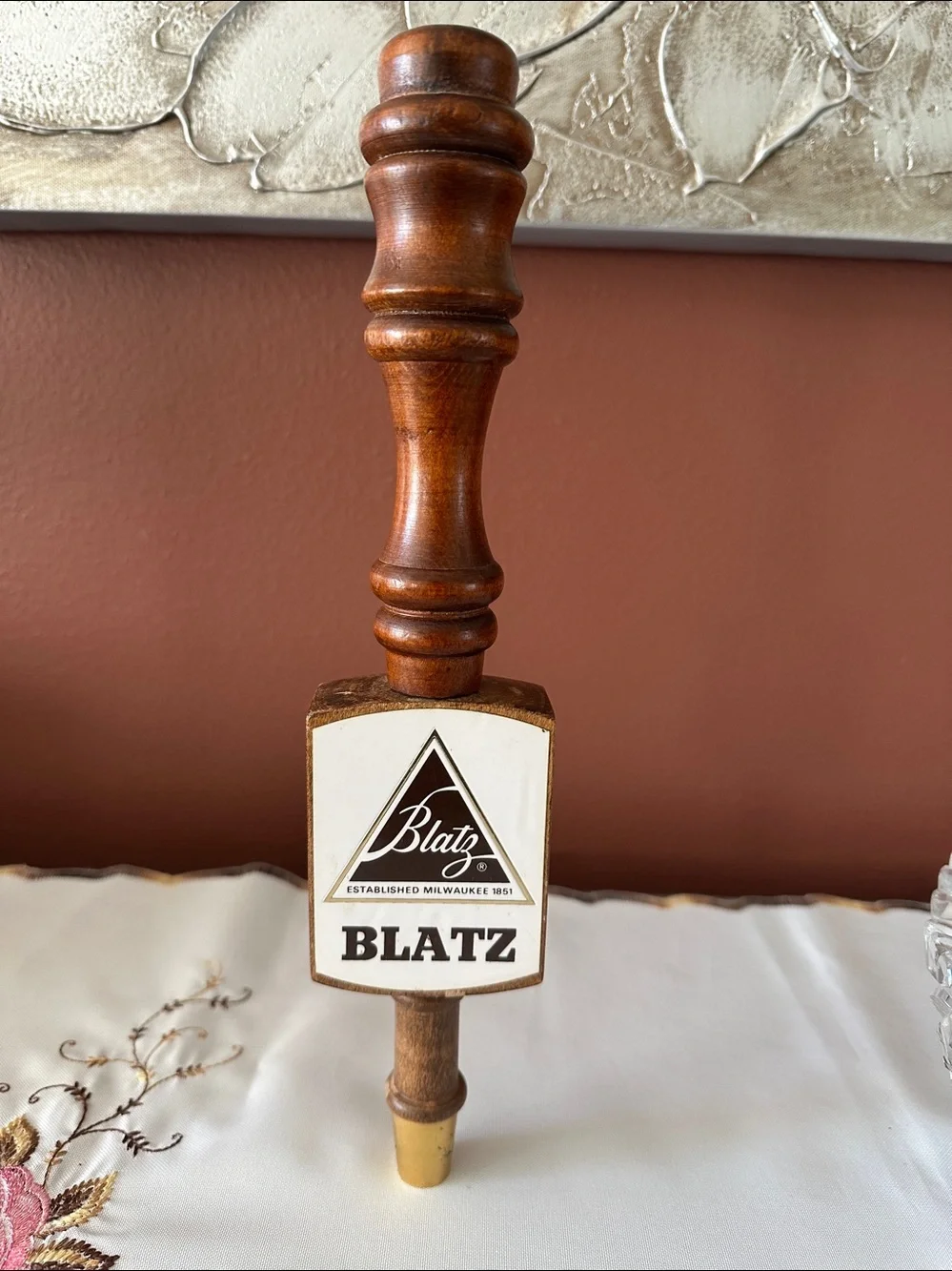 Blatz Beer Wooden Tap Handle Vintage 1970's Breweriana